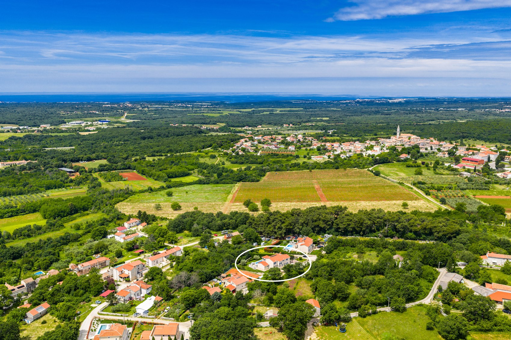 Villa Babudri location near Višnjan and Poreč in Istria